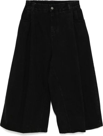 Songzio Jeans crop ampi strutturati - Nero