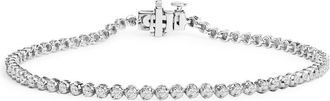 House of Brilliance 925 Sterling Silver 1.0 Cttw Diamond Tennis Bracelet
