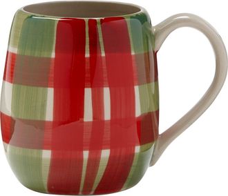 Tag Hand Painted Plaid Mug Christmas Red Ceramic Drinkware at Nordstrom