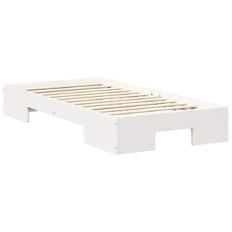 Berkfield Home Floor Bed Frame with Storage White 90 x 200 cm Solid pine wood