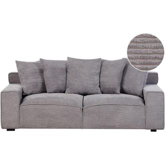 Beliani Comodo Divano 3 Posti Color Grigio Scuro per Soggiorno Moderno Viskan