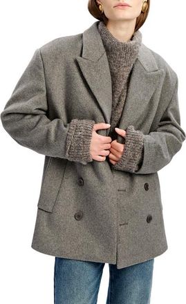 Bardot Hailey Oversize Double Breasted Blazer in Dove Grey at Nordstrom, Size Medium