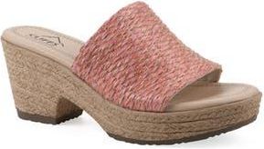 White Mountain Biancia Platform Slide Sandal in Mango/Multi/Metallic/Fabric at Nordstrom Rack, Size 9.5