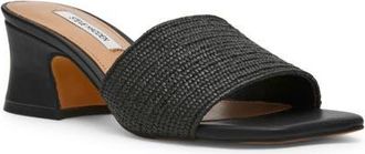 Steve Madden Frolic Slide Sandal in Black Raffia at Nordstrom, Size 9.5