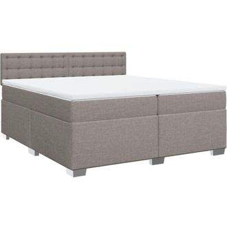 vidaXL Cama Box Spring Con Colch&oacute;n Tela Gris Taupe 200x200 Cm Vidaxl
