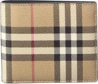 Burberry Check E-Canvas Bifold Wallet