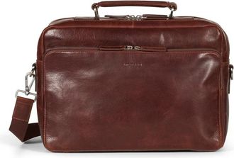 Howard London Damien Aktetas - Heren - Laptoptassen - Bruin - ONE Size - Leer - Tassen
