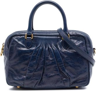 Miu Miu Pre-owned Miu Miu Vitello Lux Pleated Satchel Ladies 421K6R8MAED8XE0J