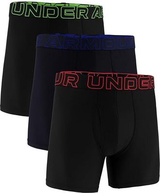 Under Armour 3-Pack Performance Tech Solid 6 Boxer Briefs Mens Underwear Black/Lava : 2XL, Elastane/Polyester
