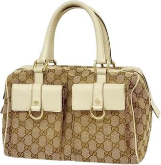 Gucci Pre-owned Handbags, female, Brown, Size: ONE SIZE Pre-owned Canvas Handbag