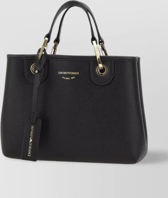 Emporio Armani grained faux leather small tote bag