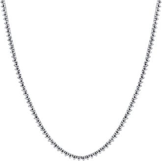 Pompeii3 F/VS 5.59Ct Diamond Tennis Necklace 3-Prong 14k White Gold 16 Lab Grown