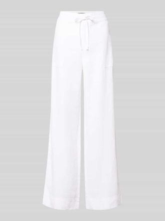 Lauren Ralph Lauren Regular Fit Weite Hose aus reinem Leinen in Weiss, Gr&ouml;&szlig;e 36