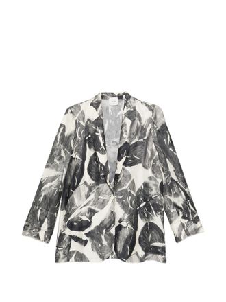 Alysi Womens Silk & Nylon Printed Single-Breasted Jacket