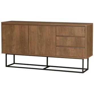 Dmora Consolle Kuwait, Tavolo multiuso, Mobiletto dappoggio, Scrivania da corridoio, 140x36h72 cm, Noce e Nero - Dmora