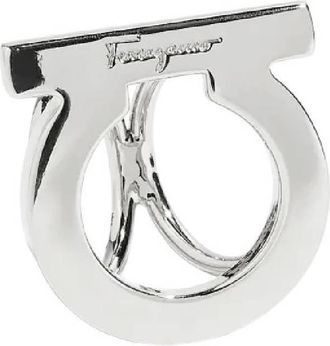 Ferragamo Ladies Grey Gancini Scarf Ring