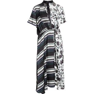 sacai Pattern Mix Dress in White Multi at Nordstrom, Size 1