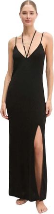 Karl Lagerfeld DNA Shine Halter Jurk - Dames - Avondkleed - Zwart - S - Kleedjes