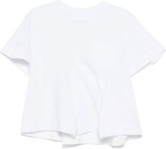 sacai T-shirt in cotone con design a strati - Bianco