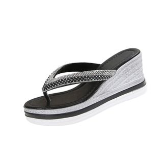 Generic Wedge Flip Flops for Women Casual Slip On Slippers Open Toe Breathable Classic Stylish Versatile Comfortable Wedge Sandals Summer Beach