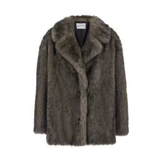 Stand Studio Stand Studio - Angelika Faux Fur Coat - Dames - Jassen - Grijs - Maat: 2XS