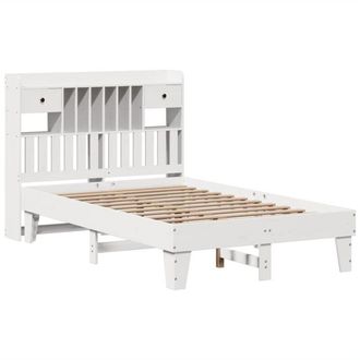 vidaXL Bed Frame without Mattress White 135x190 cm Solid Wood Pine Vidaxl