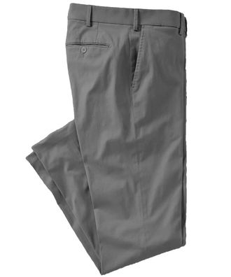 Ballin Mens Supima Sateen Italian Luxury Flat Front Cotton Trouser - Park Traditional Fit In Grey