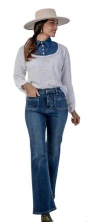 Bianco Bonney Retro Denim Pant In Blue