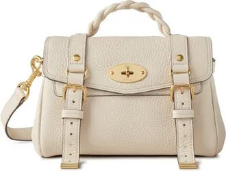 Mulberry Mini Alexa Leather Satchel in Eggshell at Nordstrom