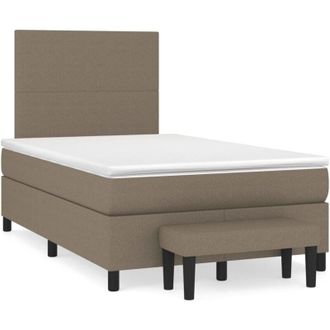 vidaXL Vidaxl - Cama Box Spring Con Colch&oacute;n Tela Gris Taupe 120x190 Cm
