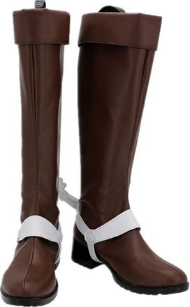 Generic Mens Anime Cosplay Boots for Diego Brando Fashion PU Leather Fancy Stage Performance Props Shoes Halloween Comic Con (Brown,9)