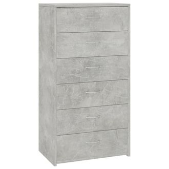 vidaXL Vidaxl - Aparador Con 6 Cajones Contrachapada Gris Hormig&oacute;n 50x34x96cm