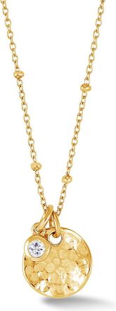 Dower & Hall Hammered Disc & White Sapphire Array Necklace