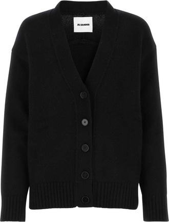 Jil Sander Black Cashmere Blend Cardigan