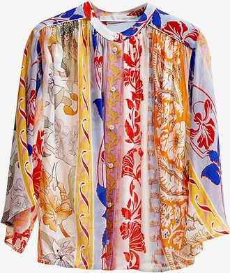 Herzen&rsquo;s Angelegenheit Lang&auml;rmeliges Hemd aus bedruckter Mousseline