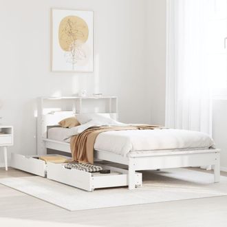 Berkfield Home Bookcase Bed without Mattress White 75x190 cm Small Single Solid Wood Pine