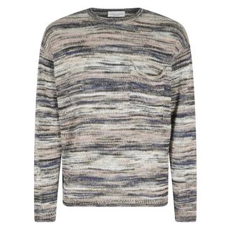 Roberto Collina Round-neck Knitwear, male, Multicolor, Size: XL Round-neck Knitwear