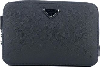 Prada Pouch con logo - Nero