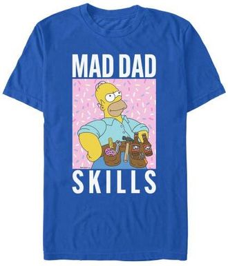 The Simpsons Mens The Simpsons Mad Dad Skills Portrait T Shirt in Royal Blue at Nordstrom, Size Xxx-Large