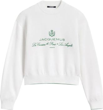 Jacquemus Felpa con logo ricamato - Bianco