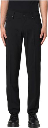 Emporio Armani Straight Trousers, male, Black, W40, Stylish Straight Leg Dress Trousers