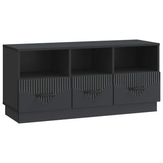 vidaXL Mueble De Tv Negro 102 X 34,5 X 47 Cm Madera De Ingenier&iacute;a Vidaxl