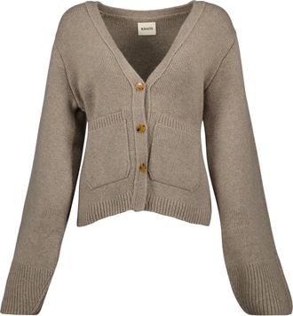 Khaite Cashmere Knitwear, female, Brown, Size: M Scarlet Cashmere V-Neck Cardigan