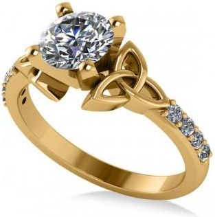 Allurez Luxe Diamond Celtic Knot Engagement Ring 14K Yellow Gold 0.16ct