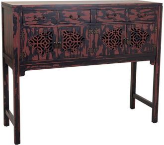 Wanderlust Deco Wanderlust Deco - Recibidor De Madera Rojo 120x40x102