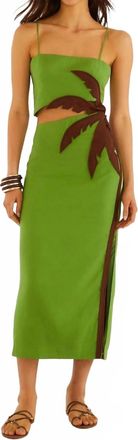 Farm Rio Palm Tree Dress In Green
