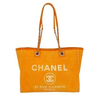 Chanel Pre-owned Tote Bags, female, Orange, Size: ONE SIZE Pre-owned Tote Bag