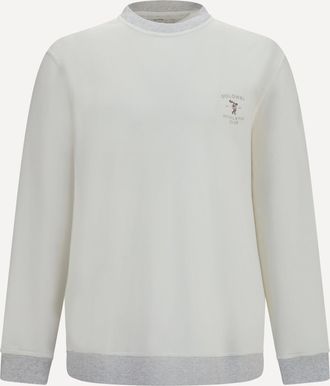 Brunello Cucinelli Felpa in cotone con ricamo Man XS