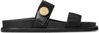 Tory Burch Black Romy Sport Leather Sandals