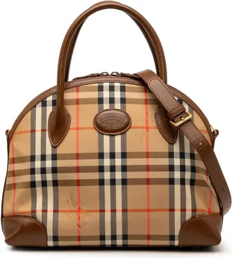 Burberry Pre-owned Burberry Haymarket Check Canvas Dome Satchel Ladies VX5A7XYBEHEDUHR0